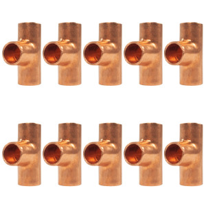 Appli Parts AP-T014B10 1/4in Wrot Copper Tee CxCxC connections for refrigeration, air conditioning and plumbing applications ACR and Type L copper pipe (10 x Bag)
 Appli Parts AP-T014B10 1/4in Wrot Copper Tee CxCxC connections for refrigeration, air conditioning and plumbing applications ACR and Type L copper pipe (10 x Bag)