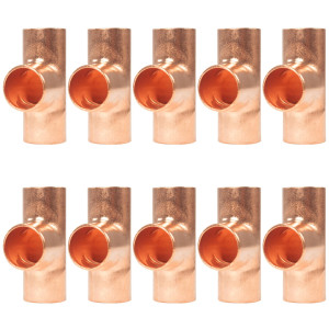 Appli Parts AP-T038B10 3/8in Wrot Copper Tee CxCxC connections for refrigeration, air conditioning and plumbing applications ACR and Type L copper pipe (10 x Bag)
 Appli Parts AP-T038B10 3/8in Wrot Copper Tee CxCxC connections for refrigeration, air conditioning and plumbing applications ACR and Type L copper pipe (10 x Bag)