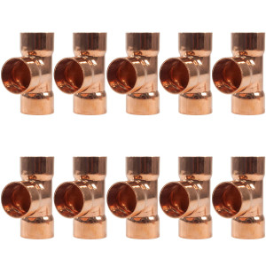 Appli Parts AP-T078B10 7/8in Wrot Copper Tee CxCxC connections for refrigeration, air conditioning and plumbing applications ACR and Type L copper pipe (10 x Bag)
 Appli Parts AP-T078B10 7/8in Wrot Copper Tee CxCxC connections for refrigeration, air conditioning and plumbing applications ACR and Type L copper pipe (10 x Bag)