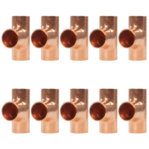 Appli Parts AP-T012B10 1/2in Wrot Copper Tee CxCxC connections for refrigeration, air conditioning and plumbing applications ACR and Type L copper pipe (10 x Bag)
 Appli Parts AP-T012B10 1/2in Wrot Copper Tee CxCxC connections for refrigeration, air conditioning and plumbing applications ACR and Type L copper pipe (10 x Bag)