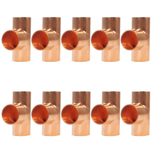 Appli Parts AP-T034B10 3/4 in Wrot Copper Tee CxCxC connections for refrigeration, air conditioning and plumbing applications ACR and Type L copper pipe (10 x Bag)
 Appli Parts AP-T034B10 3/4 in Wrot Copper Tee CxCxC connections for refrigeration, air conditioning and plumbing applications ACR and Type L copper pipe (10 x Bag)