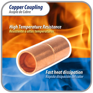 Appli Parts AP-A014B10 1/2 pulg Anillo de Cobre Accesorios de tuberia de cobre CxC Conexiones soldadas para aplicaciones de refrigeracion, aire acondicionado y plomeria Tuberia de cobre ACR y tipo L (10 x Bolsa)