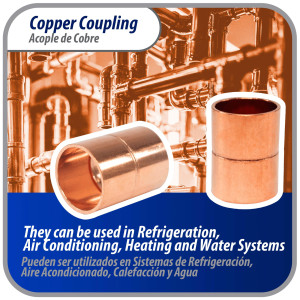 Appli Parts AP-A012B10 1/2 pulg Anillo de Cobre Accesorios de tuberia de cobre CxC Conexiones soldadas para aplicaciones de refrigeracion, aire acondicionado y plomeria Tuberia de cobre ACR y tipo L (10 x Bolsa)