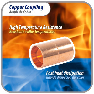 Appli Parts AP-A058B10 5/8pulg Anillo de Cobre Accesorios de tuberia de cobre C x C Conexiones soldadas para aplicaciones de refrigeracion, aire acondicionado y plomeria Tuberia de cobre ACR y tipo L (10 x Bolsa)
