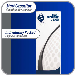 Appli Parts motor start capacitor 189-227 Mfd (microfarads) uF 250 VAC universal fit for electric motor applications 1-7/16 in Wide 3-3/8 in Height CON-189-250


