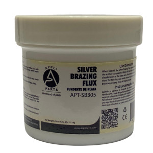 Appli Parts APT-SB305 Fundente de Plata Pequeno 4 Oz, 113.5 g, para metales ferrosos y no ferrosos tales como cobre, bronce, laton y acero inoxidable Appli Parts APT-SB305 Fundente de Plata Pequeno 4 Oz, 113.5 g, para metales ferrosos y no ferrosos tales como cobre, bronce, laton y acero inoxidable