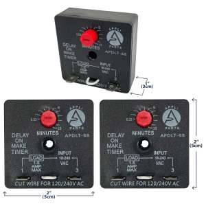 Appli Parts APDLT-68 Delay On Make Timer 0.03 to 10 min Adjustment, 18-240 VAC, 50/60 Hz, 0.04-1.5 Amps Universal replacement