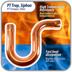 Appli Parts AP-PT138 Sifon de Cobre de 1-3/8 pulg Trampa de Aceite CxC Conexiones soldadas para aplicaciones de refrigeracion, aire acondicionado y plomeria Tuberia de Cobre ACR y tipo L