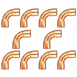 Appli Parts AP-C058LB10 5/8 90 Degree Elbow Long Turn Copper pipe fittings CxC Sweat connections for refrigeration, air conditioning and plumbing applications ACR and Type L copper pipe (10 x Bag) Appli Parts AP-C058LB10 5/8 90 Degree Elbow Long Turn Copper pipe fittings CxC Sweat connections for refrigeration, air conditioning and plumbing applications ACR and Type L copper pipe (10 x Bag)