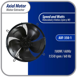 Appli Parts AXF-350-1 13-3/4 in Axial Fan Motor Guard Mounted Fan Blade 115 V, 1 Ph, 50-60 Hz, 180 W, 1550 rpm, Universal replacement for Cold Room Evaporators and Condensing Units, Work Temp -22 F to 140 F 