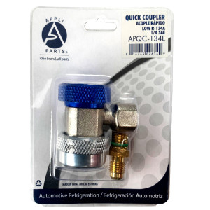 Appli Parts APQC-13LH Quick Coupler R-134a Low for Automotive Air Conditioning Charging and Service Blue 1/4 in Bronze Adapter Appli Parts APQC-13LH Quick Coupler R-134a Low for Automotive Air Conditioning Charging and Service Blue 1/4 in Bronze Adapter