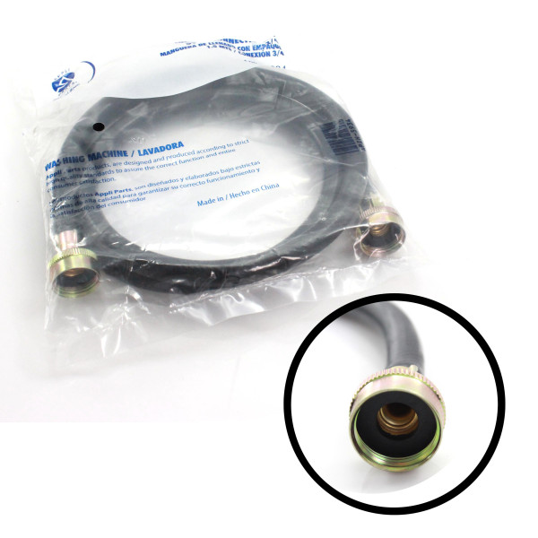 Appli Parts APIH-5934 5 ft Washing Machine Inlet Hose with 2 Seals or Rubbers, 3/4 in Female Fitting Straight Connectors Compatible with Whirlpool WP89503, 89503 Appli Parts APIH-5934 5 ft Washing Machine Inlet Hose with 2 Seals or Rubbers, 3/4 in Female Fitting Straight Connectors Compatible with Whirlpool WP89503, 89503