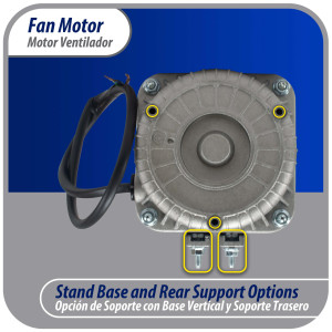 Appli Parts APFM-71E 7W Condenser and Evaporator Fan Motor 115V 60Hz 0.55A, Includes 8in Aluminum Fan Blade and Mounting Base, Universal Replacement for Commercial Refrigeration Units
