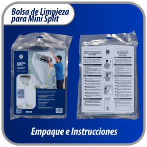 Appli Parts APCC-1836A Bolsa de Mantenimiento o Limpieza Mini Split 1.5 - 3 Toneladas (18.000 a 36.000 Btu) Circunferencia 3.6 m, Impermeable, manguera de drenaje integrada. Remplaza 535 537 565 575