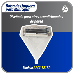 Appli Parts APCC-1218A Bolsa de Mantenimiento o Limpieza Mini Split hasta 1.5 Toneladas (18,000 Btu) Circunferencia de 2.6 m, Impermeable, con Manguera de Drenaje Integrada. Reemplaza 532 533 562 572
