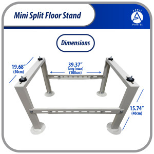 Appli Parts APAB-4440 Mini Split Floor Stand, Heavy Duty Outdoor Support Up to 440 lbs. Fit 9000 to 60000 BTU Units, Anti Vibration Pads and Full Installation Kit. Adjusted from 22 to 39.7 in