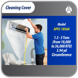 Appli Parts APCC-1836A Cleaning Cover Kit or Maintenance for Mini Split 1.5 - 3 Tons (18,000 to 36,000 Btu) Circumference of 11 ft 10 in, Waterproof, with Integrated Hose. Replaces 535 537 565 575