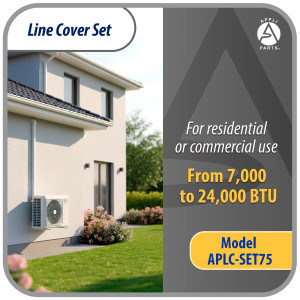 Appli Parts APLC-SET75 Line Cover Set 3in x 7.5 ft includes, 2 Straight, 1 Coupling, 1 Wall Cap Cover, 1 End Cap