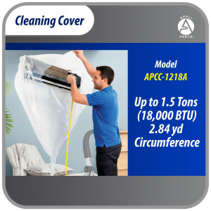 Appli Parts APCC-1218A Cleaning Cover Kit or Maintenance for Mini Split 1 - 1.5 Tons (up to 18,000 Btu) Circumference of 8 ft 6 in, Waterproof, with Integrated Hose. Replaces 532 533 562 572
