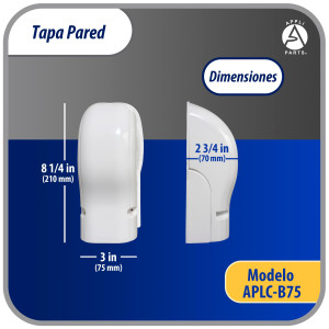 Appli Parts APLC-B75 Cobertor Pared Lineas de Aire Acondicionado Tapa 75mm