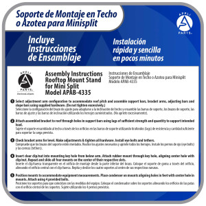 Appli Parts APAB-4335 Soporte de Montaje para Techo/Azotea Minisplit 9000 a 24000 BTU Soporta 150 kg (335 lb) Ajustable de 10 a 45 Grados Incluye Almohadillas Antivibracion y Kit de Instalacion