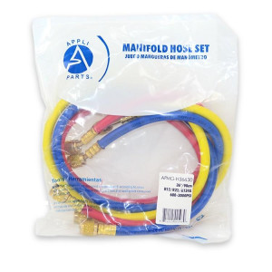 Appli Parts APMG-H36630 36 in Long 1/4 in SAE, 3pcs Refrigerant Hoses for use with HVAC Manifold gauges, Multiple Refrigerant, rated 600-3000 psi for Charging and Servicing Refrigeration systems Appli Parts APMG-H36630 36 in Long 1/4 in SAE, 3pcs Refrigerant Hoses for use with HVAC Manifold gauges, Multiple Refrigerant, rated 600-3000 psi for Charging and Servicing Refrigeration systems