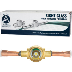 Appli Parts APSG-38AS 3/8 in Sight Glass and liquid moisture indicator Solder connections with Solid Body for HVAC/R installations suitable for CFC HCFC HFC refrigerants Appli Parts APSG-38AS 3/8 in Sight Glass and liquid moisture indicator Solder connections with Solid Body for HVAC/R installations suitable for CFC HCFC HFC refrigerants