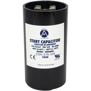 Appli Parts CON-270-330 Capacitor de Arranque 270-324 MFD (microfaradios) uF, 330 VAC. Universal para Motores Electricos, condensador de arranque de 4.6 cm de Diametro, 8.6 cm de Alto