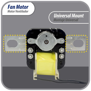 Appli Parts APFM-329 20 W Fan Motor, 110 V, 50/60 Hz, 0.48 A, 3000 rpm, CW rotation Universal Fan Motor replacement intended for Refrigerator Evaporator, Blade not included