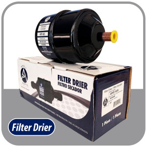 Appli Parts APFD-163S Filtro Secador 3/8 pulg para linea Liquido para Sistemas de Refrigeracion y aire acondicionado 163S ODF Soldable Universal Unidireccional 178mm Largo 76mm Ancho