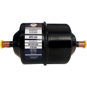 Appli Parts APFD-163S Filtro Secador 3/8 pulg para linea Liquido para Sistemas de Refrigeracion y aire acondicionado 163S ODF Soldable Universal Unidireccional 178mm Largo 76mm Ancho