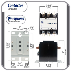 Appli Parts APAC-340120 Contactor 3 Polos 40A 120V Bobina Repuesto para Compresores de CA y Aplicaciones Electricas Certificacion UL E476929 de Trabajo Pesado Appli Parts APAC-340120 Contactor 3 Polos 40A 120V Bobina Repuesto para Compresores de CA y Aplicaciones Electricas Certificacion UL E476929 de Trabajo Pesado