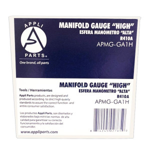 Appli Parts APMG-GA1H High Side 1/4 in SAE R410 Replacement Analog Manifold Gauge, Dual Pressure Kpa/psi Scales, Dual Temperature Fahrenheit/Celsius Scales  Appli Parts APMG-GA1H High Side 1/4 in SAE R410 Replacement Analog Manifold Gauge, Dual Pressure Kpa/psi Scales, Dual Temperature Fahrenheit/Celsius Scales