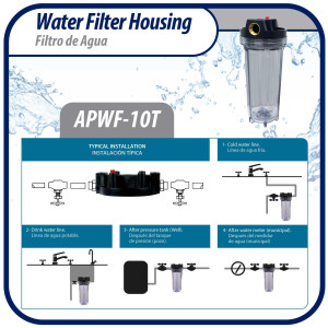 Appli Parts APWF-10T Filtro de Agua de 10 pulg color Transparente con Conector Hembra de 3/4 pulg de Bronce (No incluye el elemento filtrante) Appli Parts APWF-10T Filtro de Agua de 10 pulg color Transparente con Conector Hembra de 3/4 pulg de Bronce (No incluye el elemento filtrante)