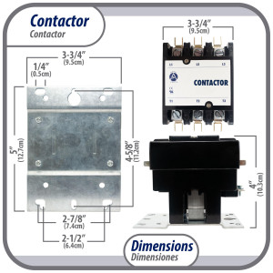 Appli Parts APAC-375120 Contactor 3 Polos 75A 120V Bobina Repuesto para Compresores de CA y Aplicaciones Electricas Certificacion UL E476929 de Trabajo Pesado Appli Parts APAC-375120 Contactor 3 Polos 75A 120V Bobina Repuesto para Compresores de CA y Aplicaciones Electricas Certificacion UL E476929 de Trabajo Pesado
