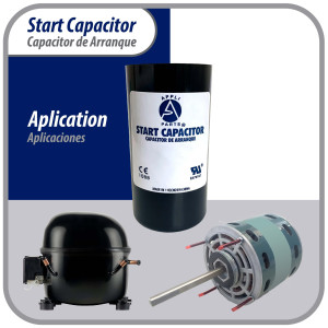Appli Parts CON-161-110 Capacitor de Arranque 161-193 MFD (microfaradios) uF, 110-125 VAC. Universal para Motores Electricos, condensador de arranque de 3.7 cm de Diametro, 8.6 cm de Alto